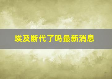 埃及断代了吗最新消息