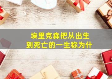 埃里克森把从出生到死亡的一生称为什