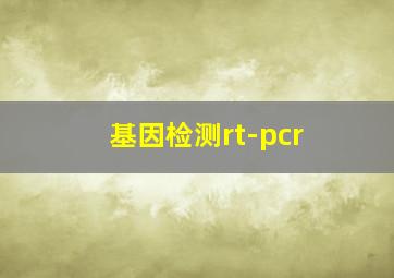 基因检测rt-pcr