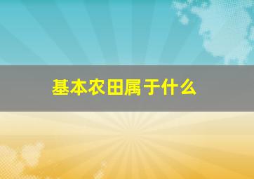 基本农田属于什么