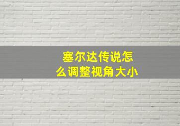 塞尔达传说怎么调整视角大小