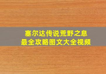 塞尔达传说荒野之息最全攻略图文大全视频