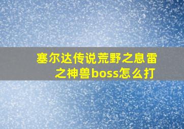 塞尔达传说荒野之息雷之神兽boss怎么打