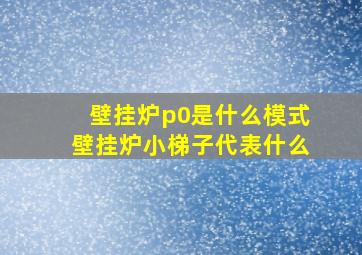 壁挂炉p0是什么模式壁挂炉小梯子代表什么