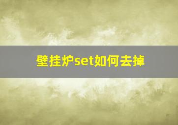 壁挂炉set如何去掉