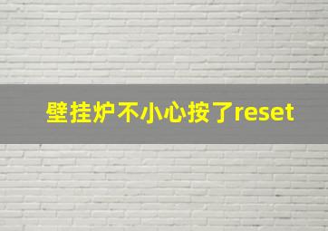 壁挂炉不小心按了reset