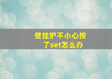 壁挂炉不小心按了set怎么办