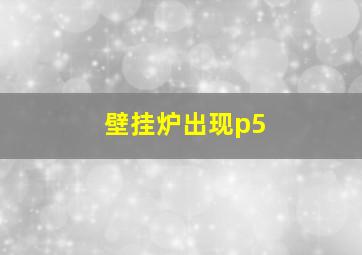 壁挂炉出现p5