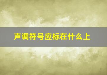 声调符号应标在什么上