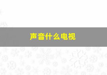 声音什么电视