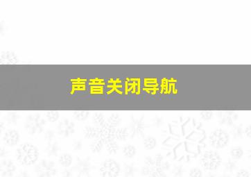 声音关闭导航