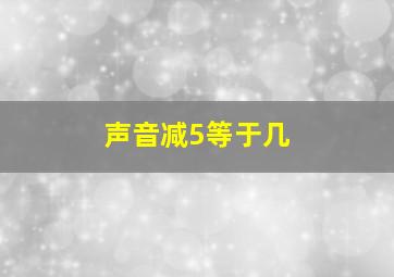 声音减5等于几