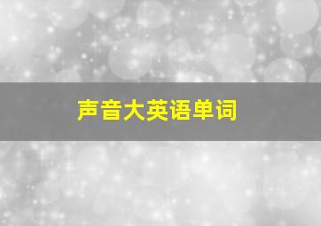 声音大英语单词