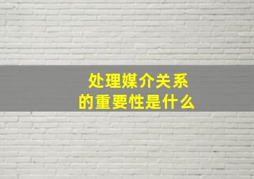 处理媒介关系的重要性是什么