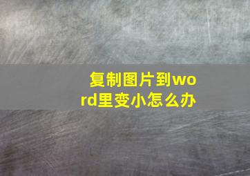 复制图片到word里变小怎么办