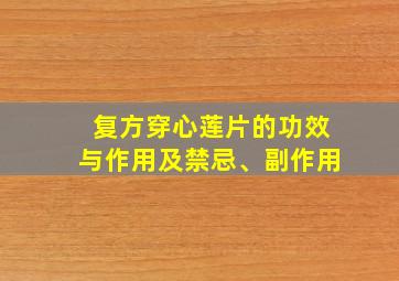 复方穿心莲片的功效与作用及禁忌、副作用