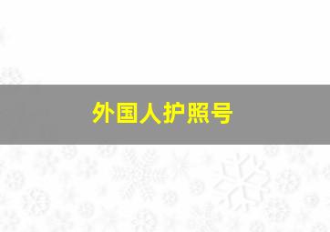 外国人护照号