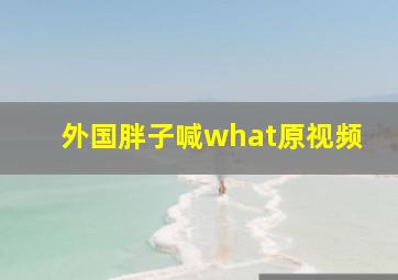 外国胖子喊what原视频