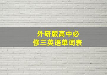 外研版高中必修三英语单词表