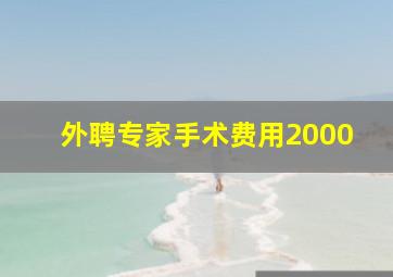 外聘专家手术费用2000