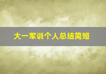 大一军训个人总结简短