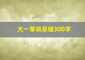 大一军训总结300字