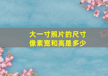 大一寸照片的尺寸像素宽和高是多少