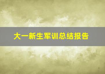 大一新生军训总结报告