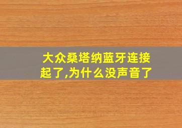 大众桑塔纳蓝牙连接起了,为什么没声音了