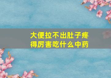 大便拉不出肚子疼得厉害吃什么中药