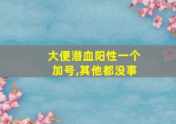 大便潜血阳性一个加号,其他都没事