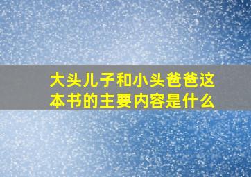 大头儿子和小头爸爸这本书的主要内容是什么