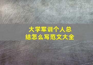 大学军训个人总结怎么写范文大全