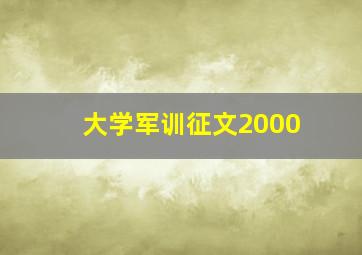 大学军训征文2000