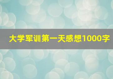 大学军训第一天感想1000字