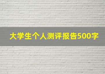 大学生个人测评报告500字