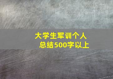 大学生军训个人总结500字以上