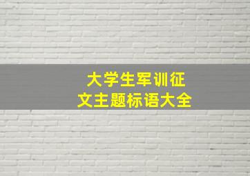 大学生军训征文主题标语大全