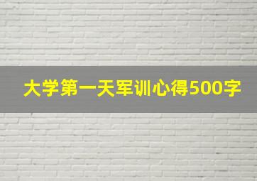 大学第一天军训心得500字