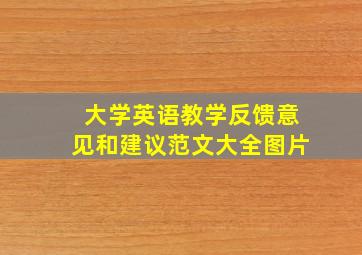 大学英语教学反馈意见和建议范文大全图片