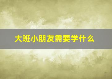 大班小朋友需要学什么