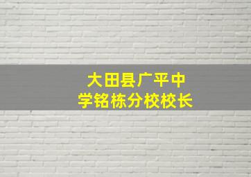 大田县广平中学铭栋分校校长