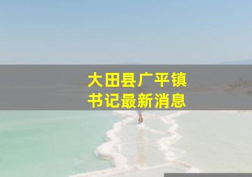 大田县广平镇书记最新消息