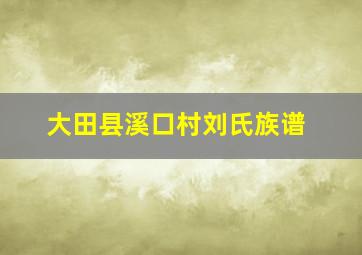 大田县溪口村刘氏族谱