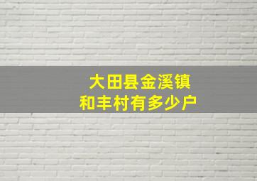 大田县金溪镇和丰村有多少户