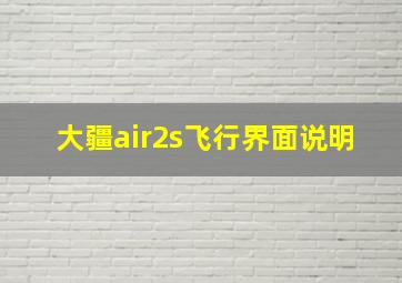 大疆air2s飞行界面说明