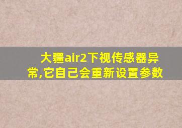 大疆air2下视传感器异常,它自己会重新设置参数