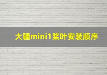 大疆mini1桨叶安装顺序