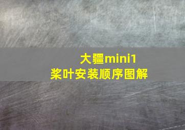 大疆mini1桨叶安装顺序图解