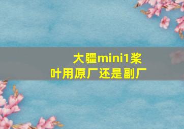 大疆mini1桨叶用原厂还是副厂